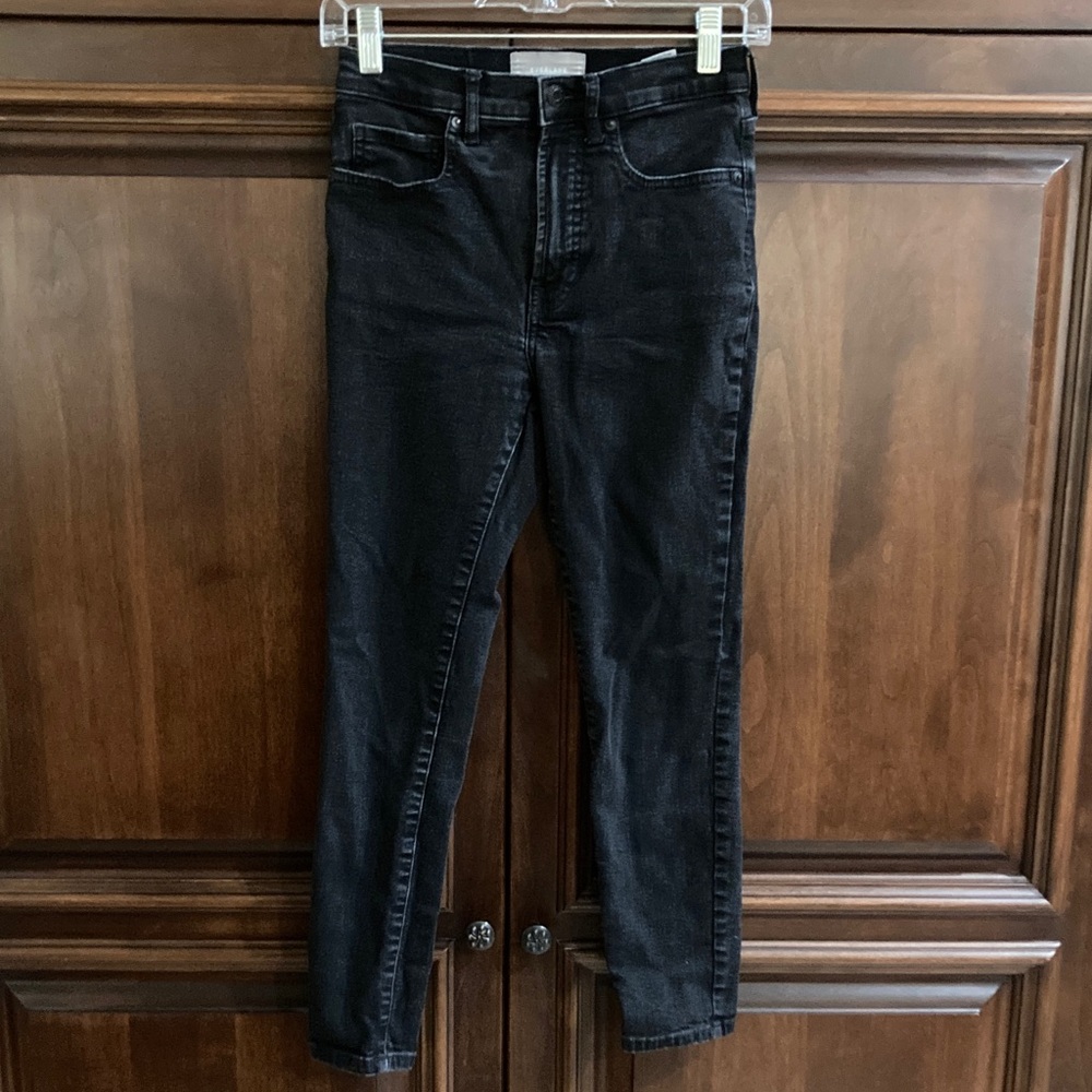 Everlane High Rise Ankle Skinny Black Jeans